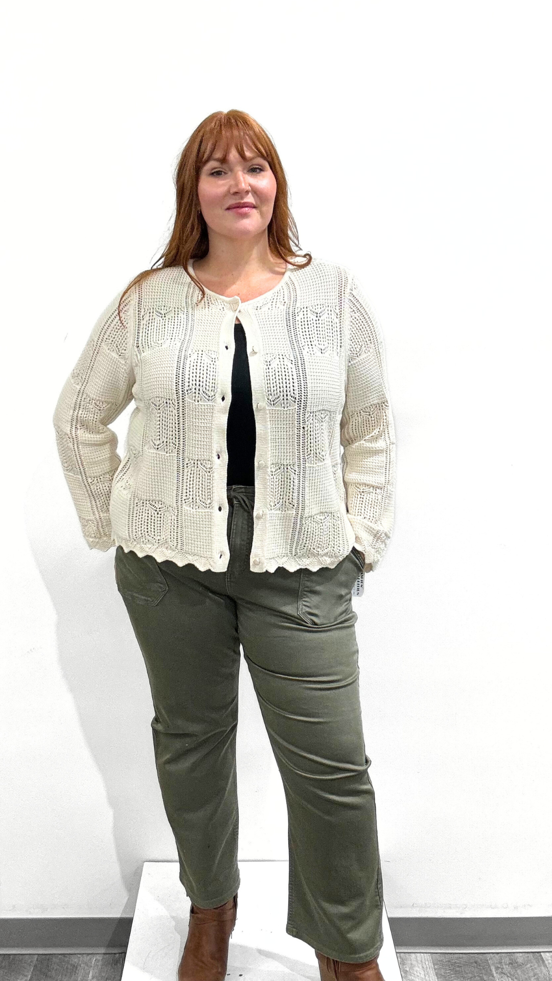 Dex Pointelle Cardigan