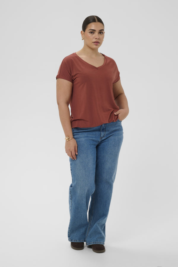 Kaffe Curve Jen V-Neck T-Shirt