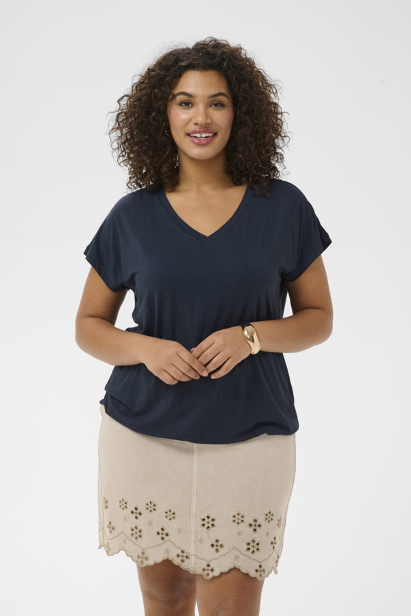 Kaffe Curve Jen V-Neck T-Shirt