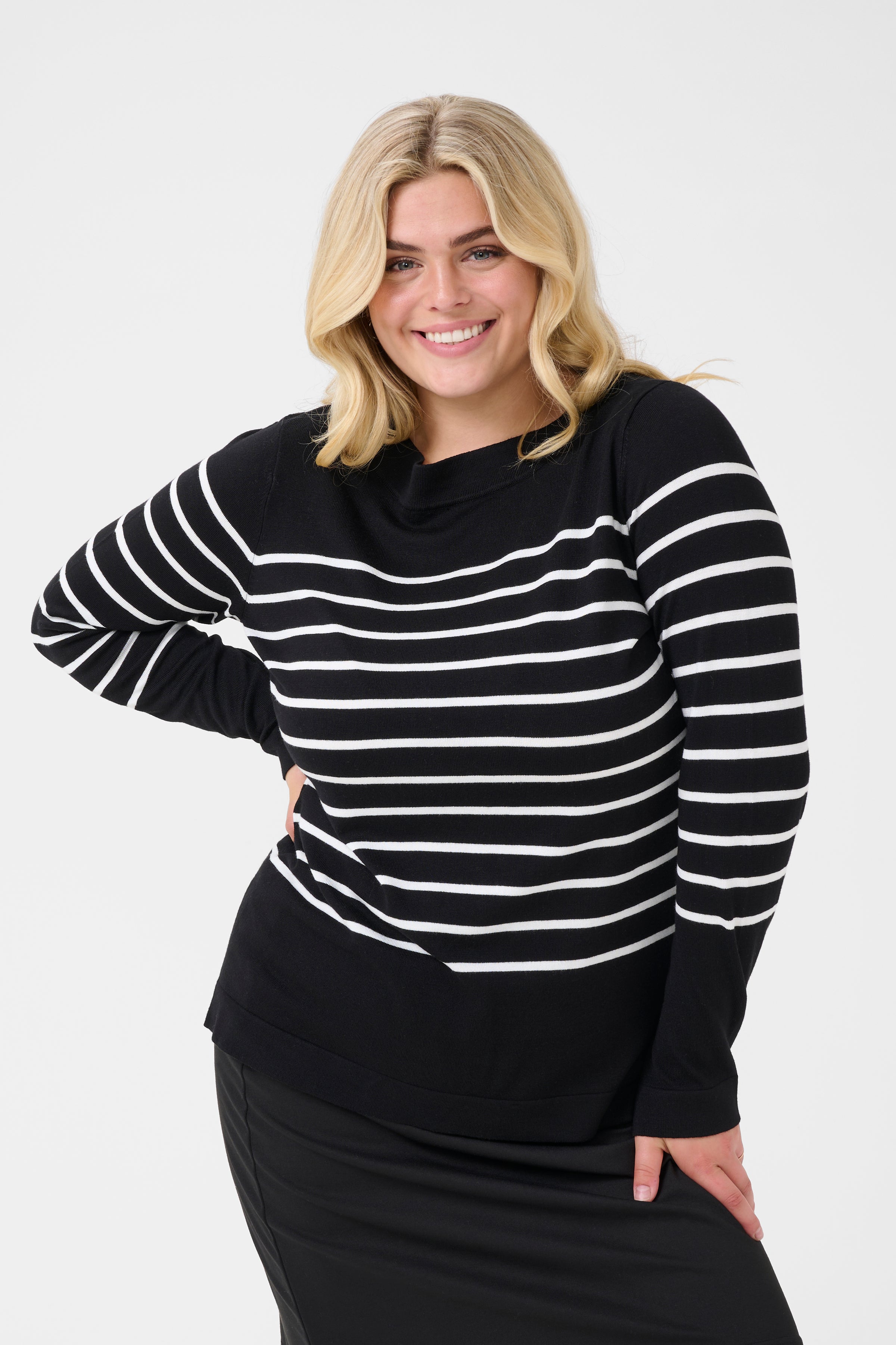 Kaffe Curve Lizzy Striped Boatneck