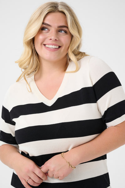 Kaffe Curve Lizzy Striped V-Neck