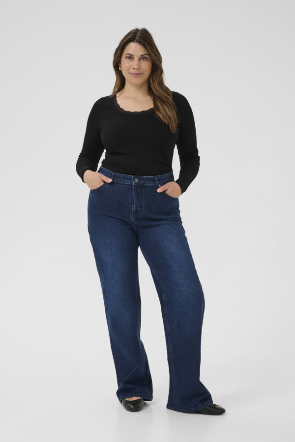 Kaffe Curve Flora Flared Long Jeans