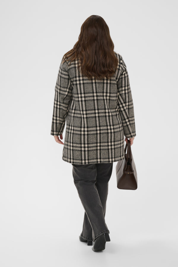Kaffe Curve Vibeka Check Coat