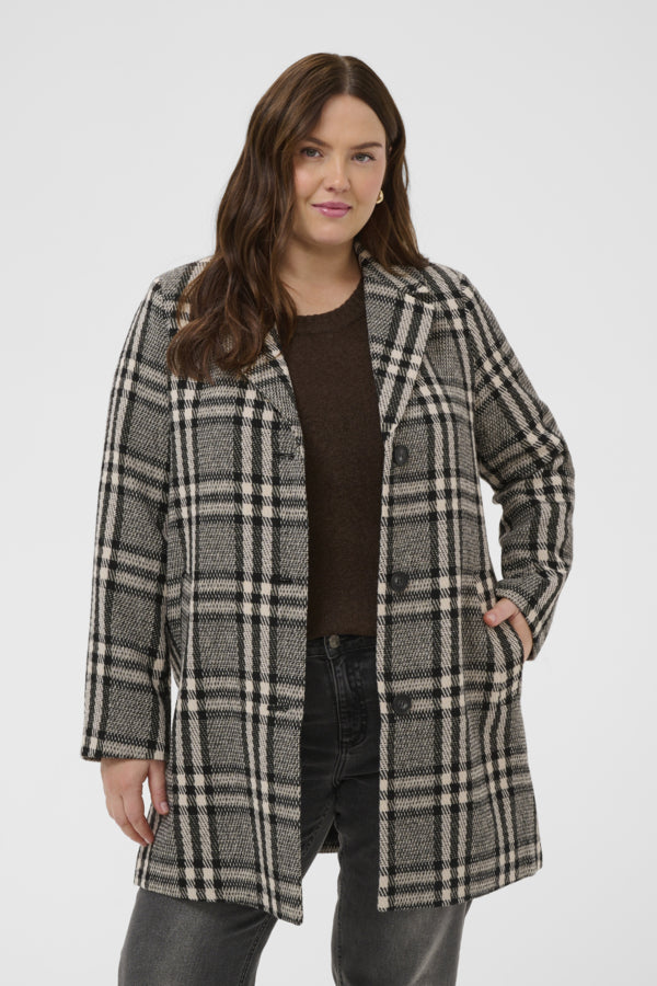 Kaffe Curve Vibeka Check Coat