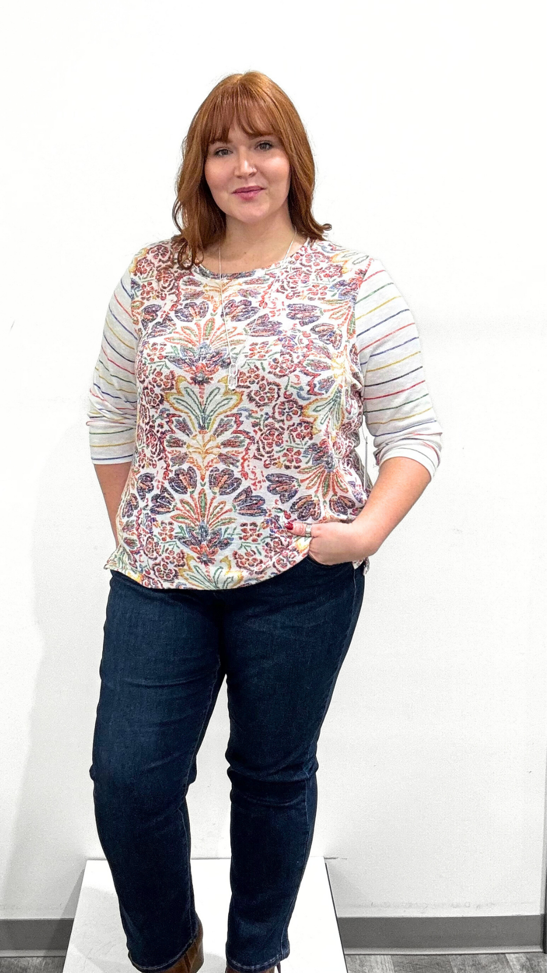 Tribal 3/4 Sleeve Top