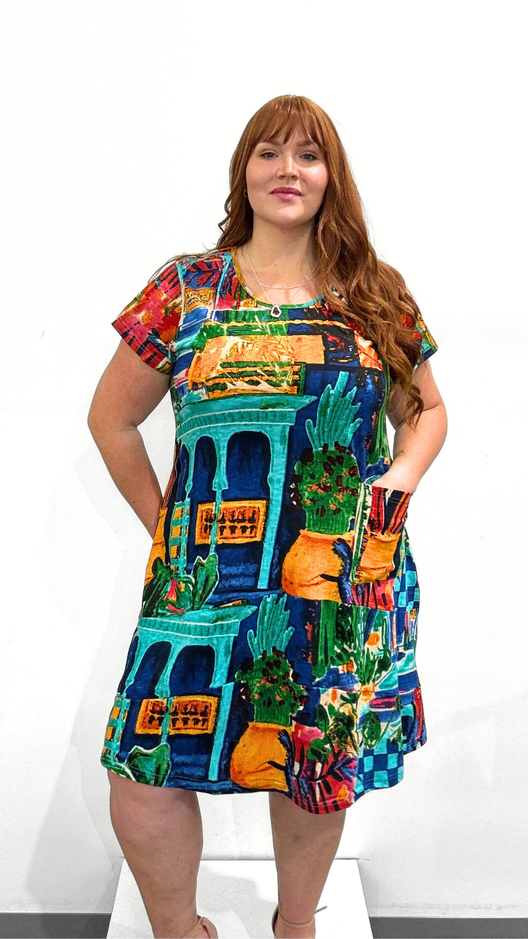 Orientique Crew Flair Shift Dress