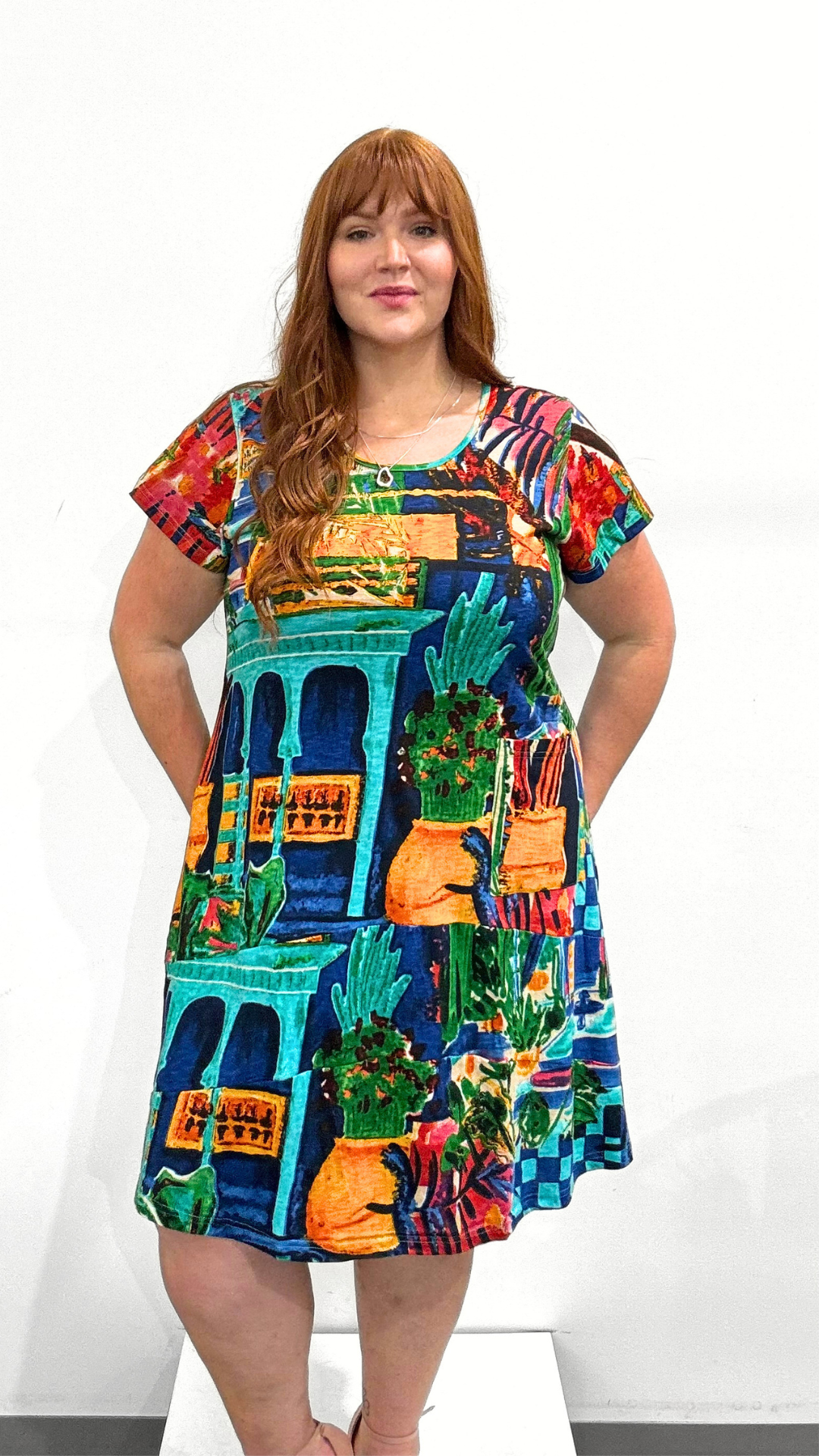 Orientique Crew Flair Shift Dress