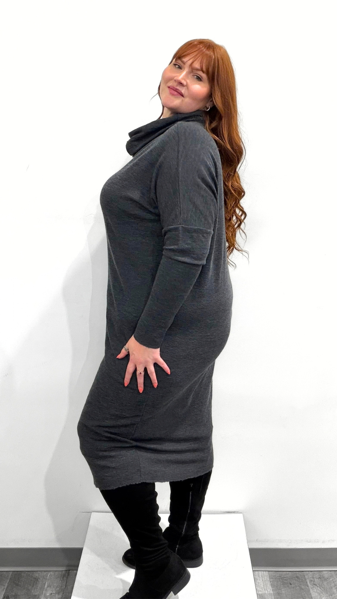 by basics Dress with Roll Neck