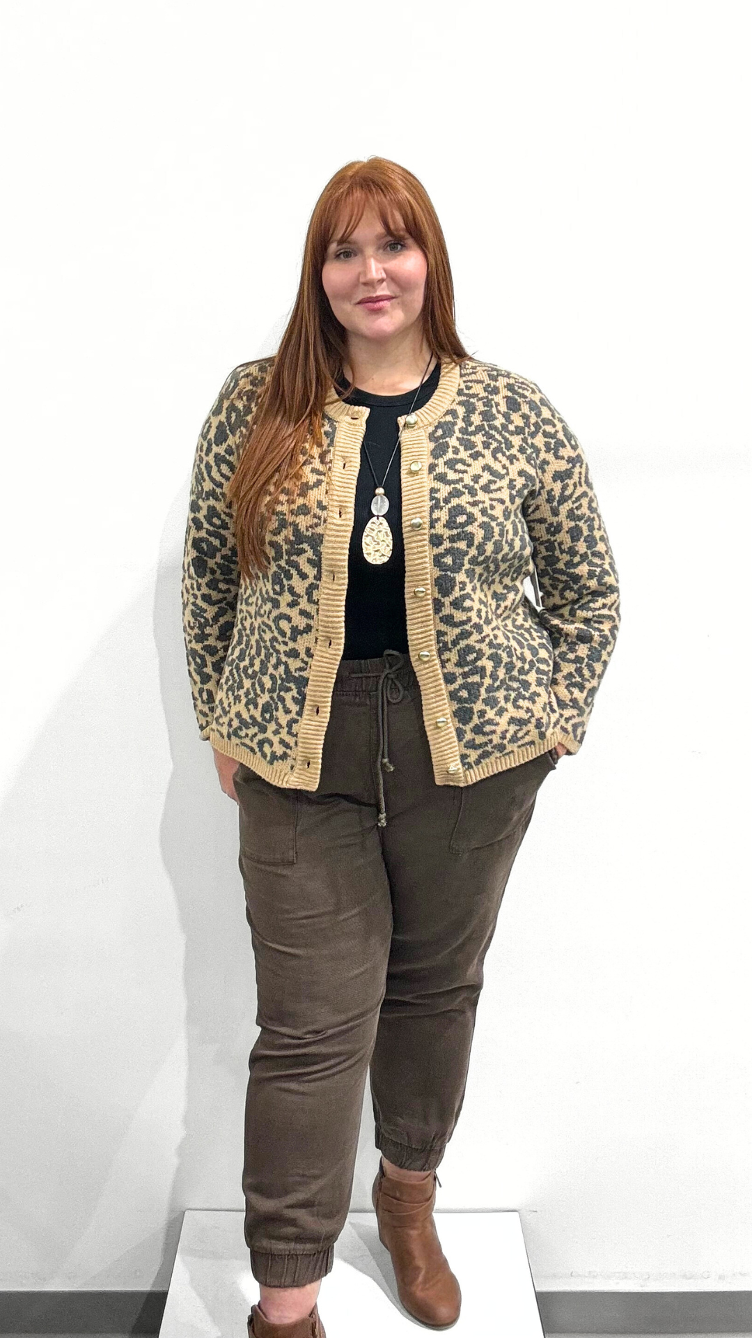 Dex Crewneck Patterned Cardigan