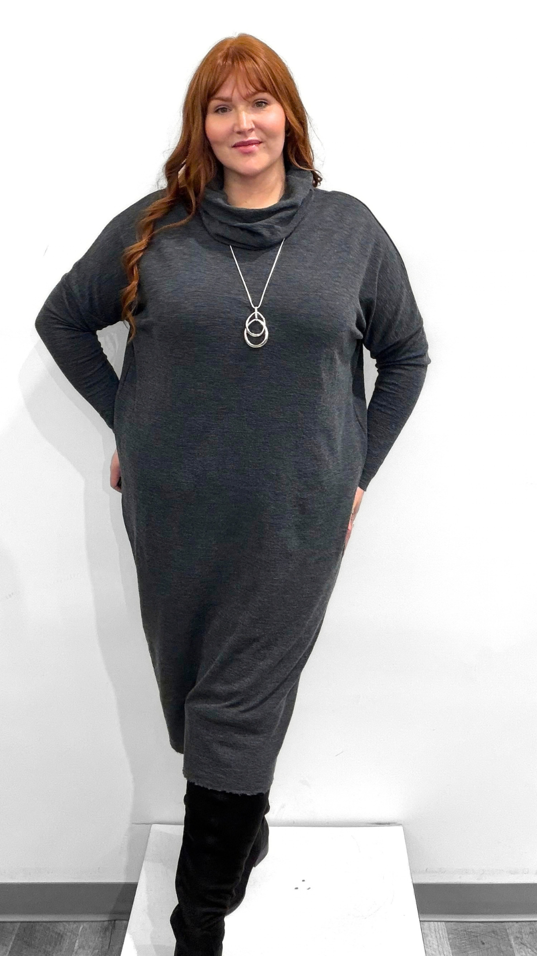 by basics Dress with Roll Neck