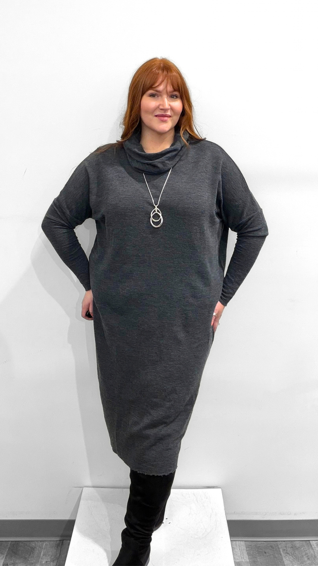 by basics Dress with Roll Neck