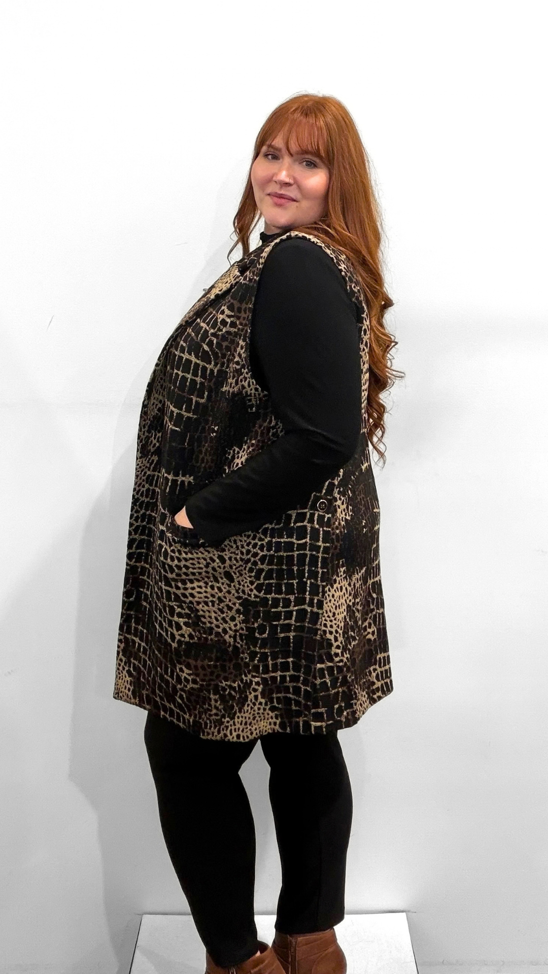 Frank Lyman Animal Print Vest
