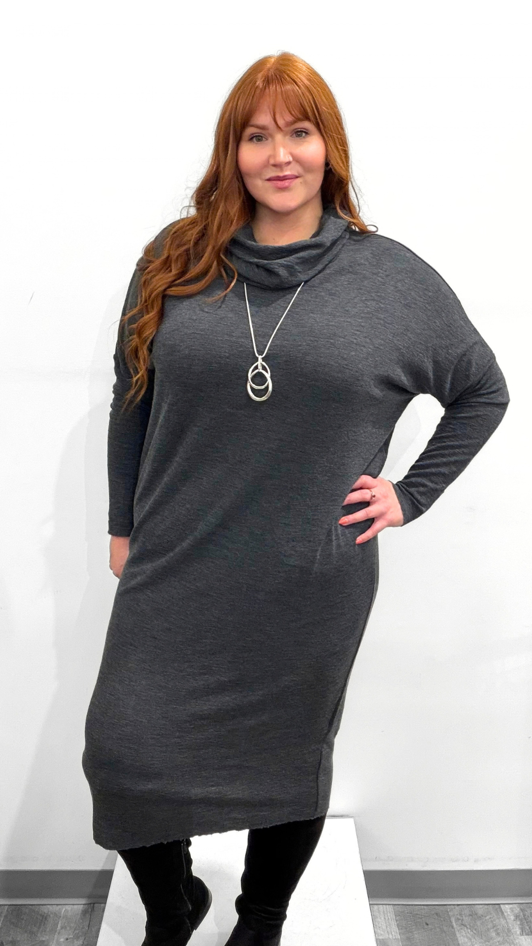by basics Dress with Roll Neck