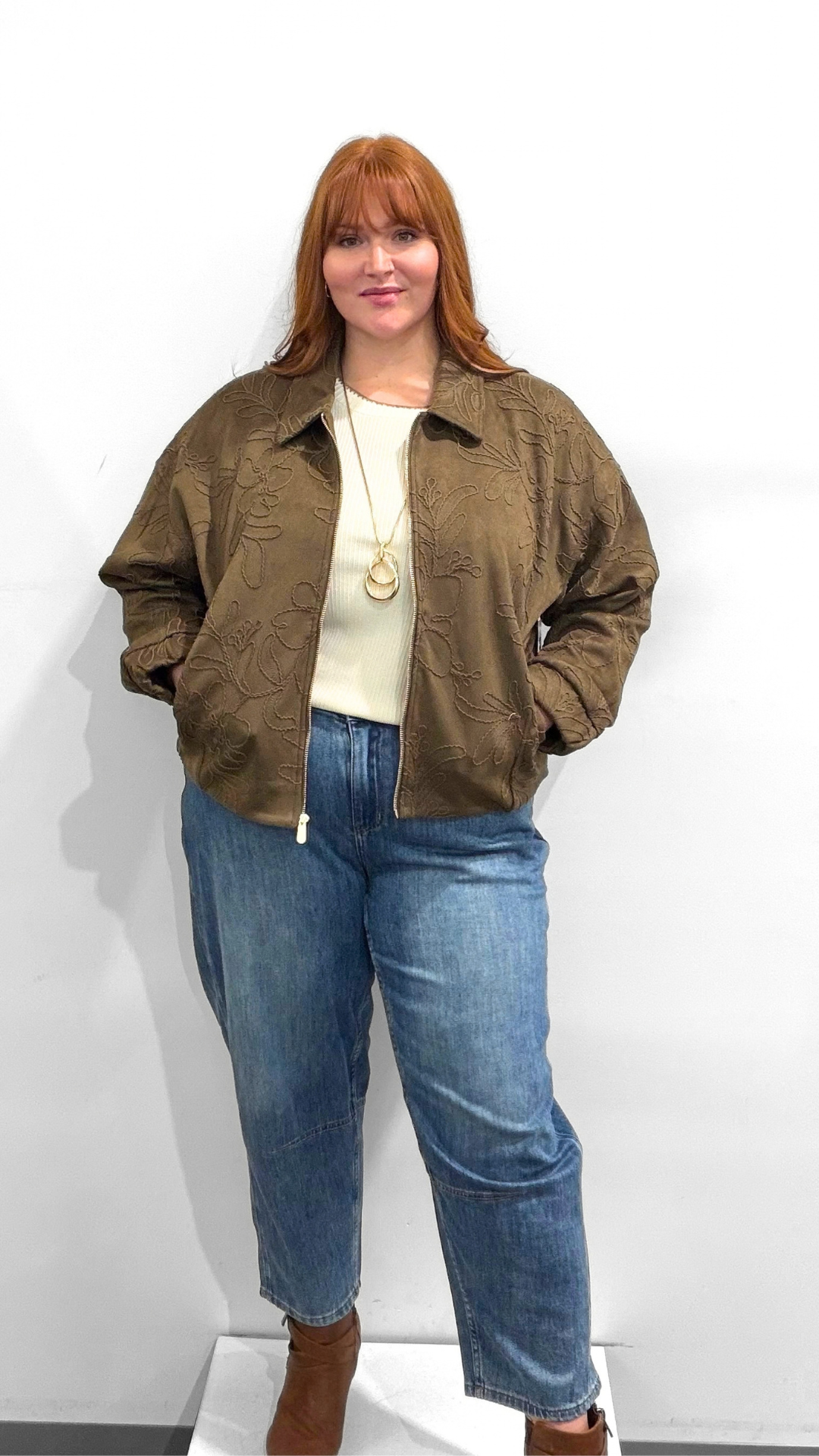 Tribal Faux Suede Jacket