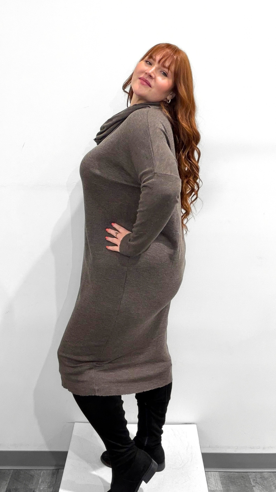 by basics Dress with Roll Neck