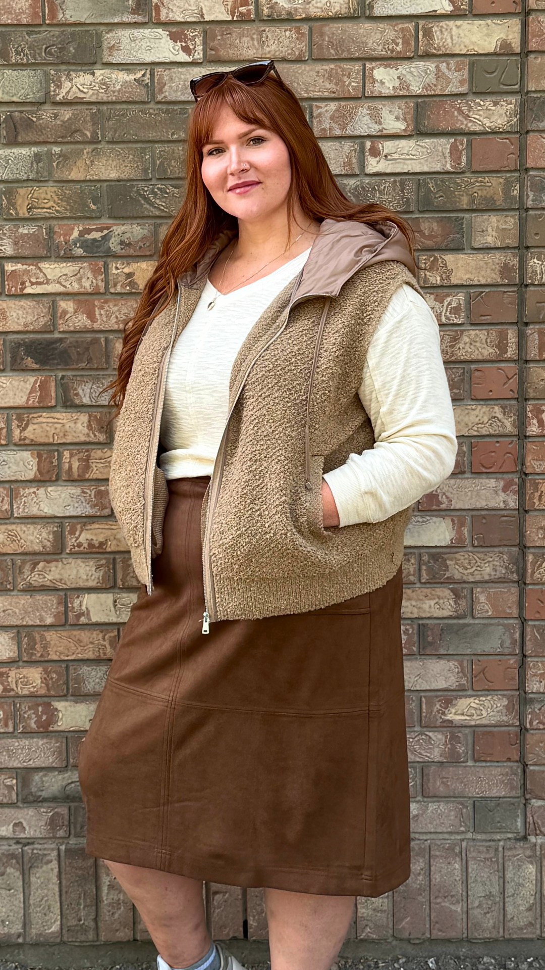 Dex Hooded Boucle Vest