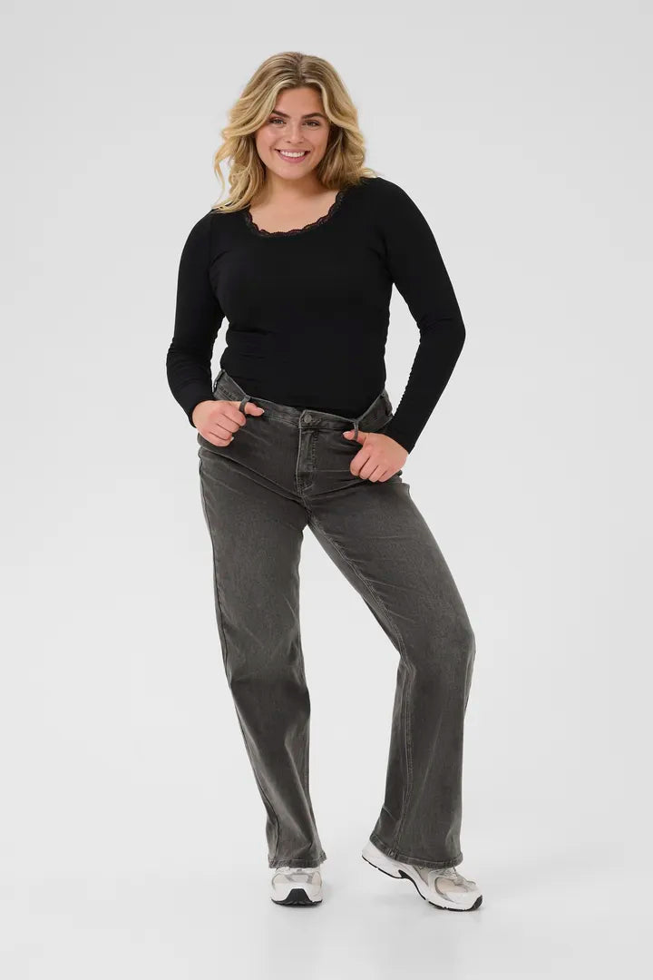 Kaffe Curve Sina High Waisted Flared Jeans