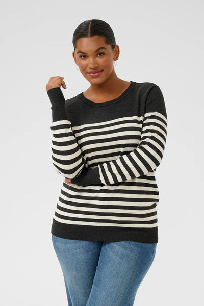 Kaffe Curve Lizzy Stripe Knit Pullover