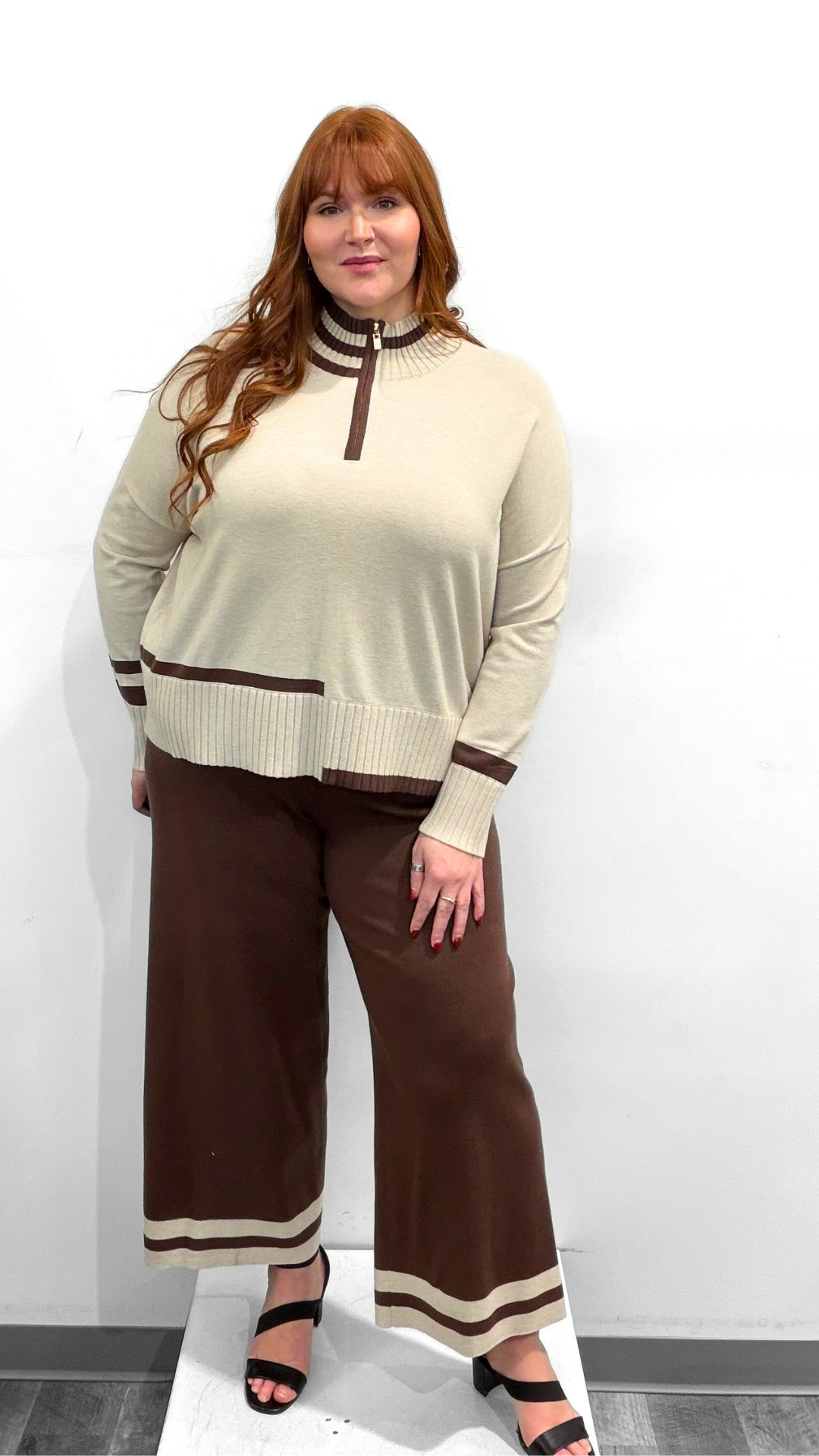 Joseph Ribkoff Striped Mock Neck Sweater