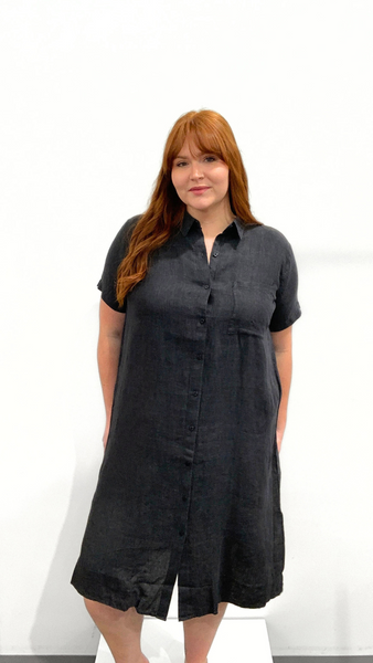 Eileen Fisher Classic Collar Short Sleeve Shirt Dress