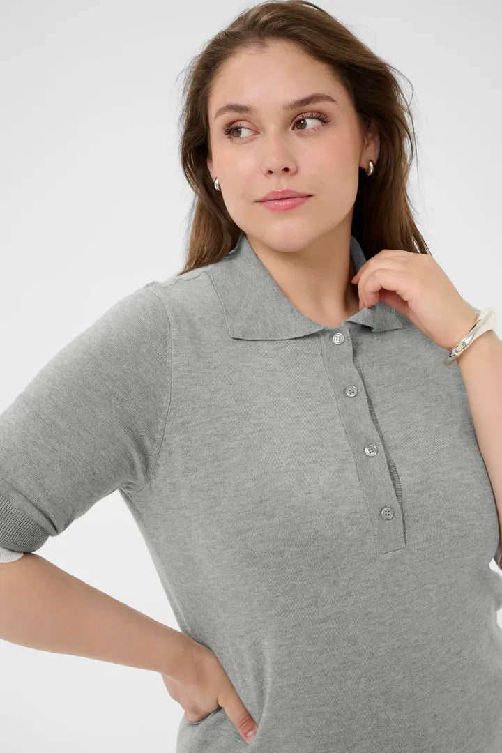 Kaffe Curve Lizzy Contrast Polo Knit