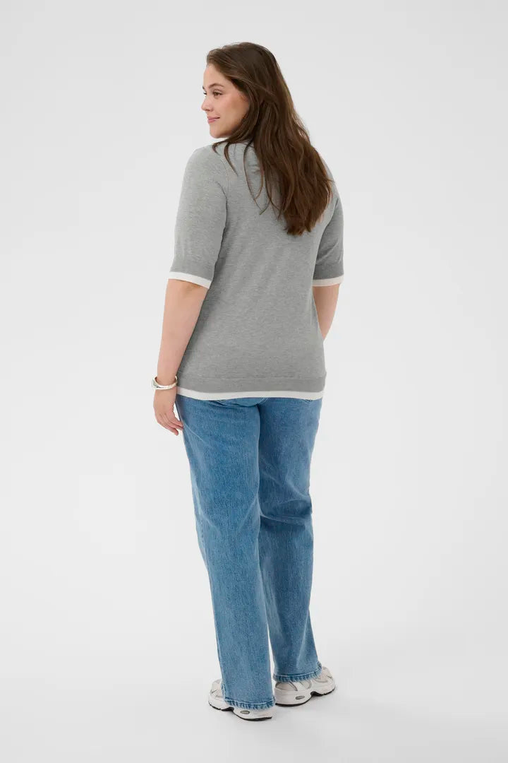 Kaffe Curve Lizzy Contrast Polo Knit