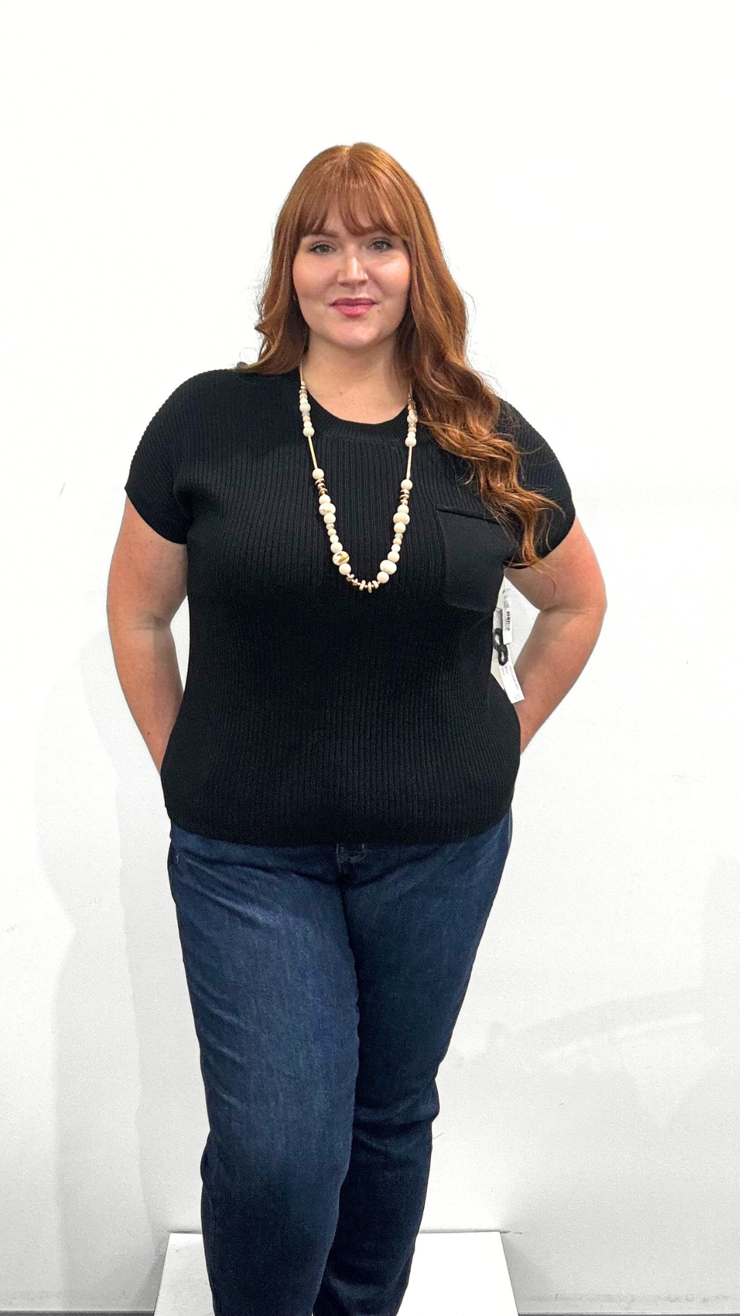 Tribal Short Sleeve Sweater Top
