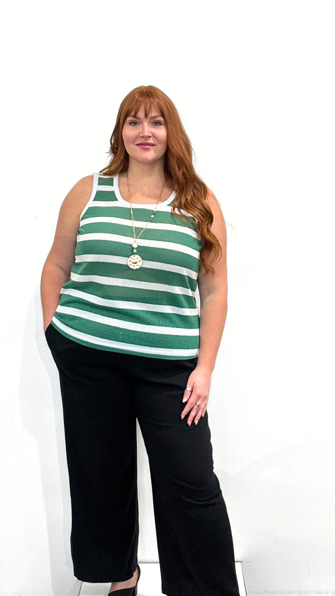 Tribal Sleeveless Stripe Tank