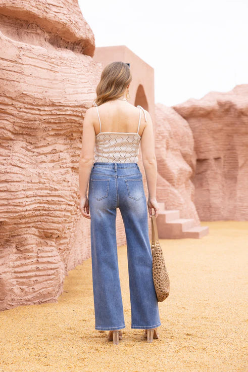Orange Clara Wide Leg Jean