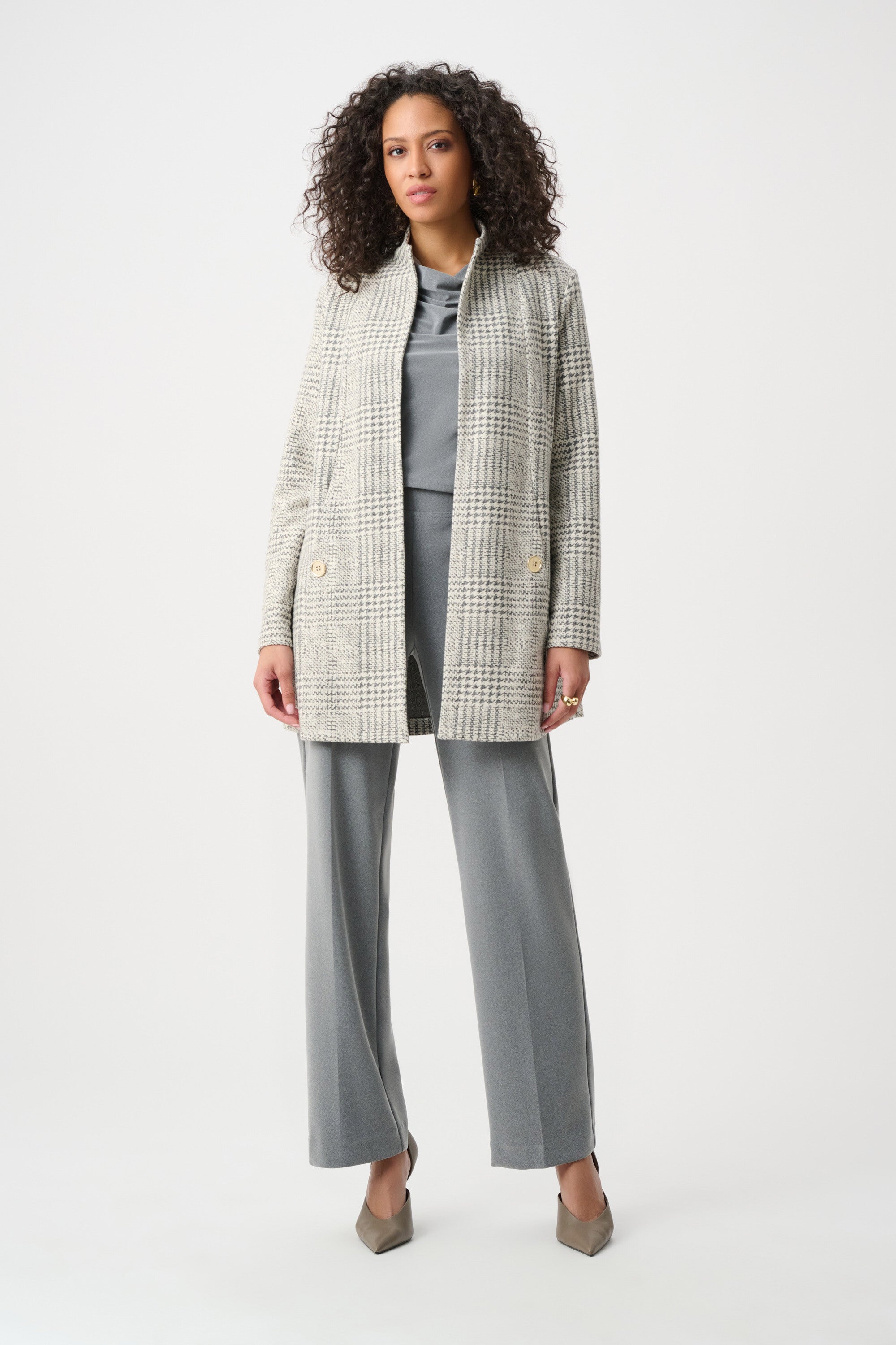 Joseph Ribkoff Plaid Aline Coat