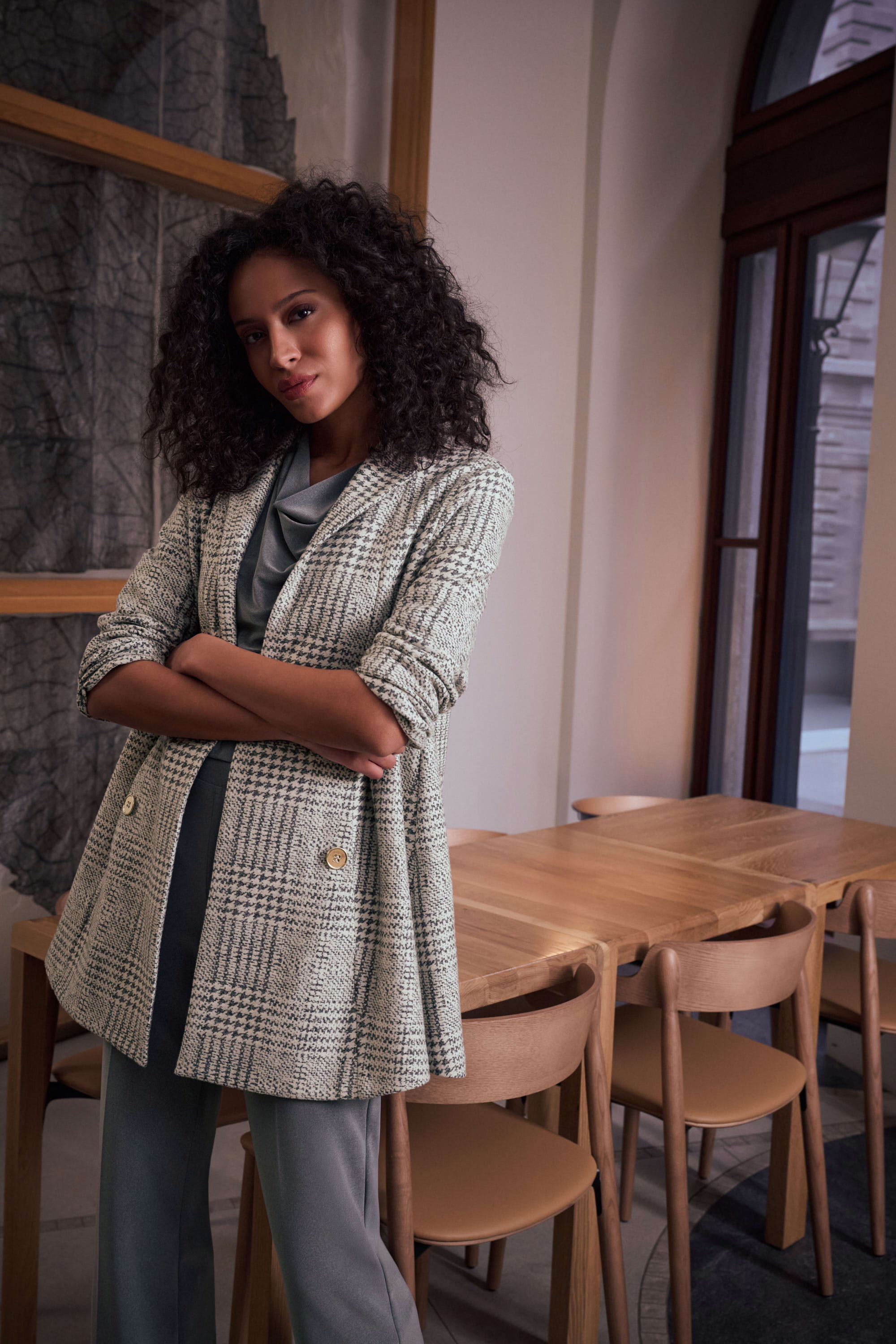 Joseph Ribkoff Plaid Aline Coat