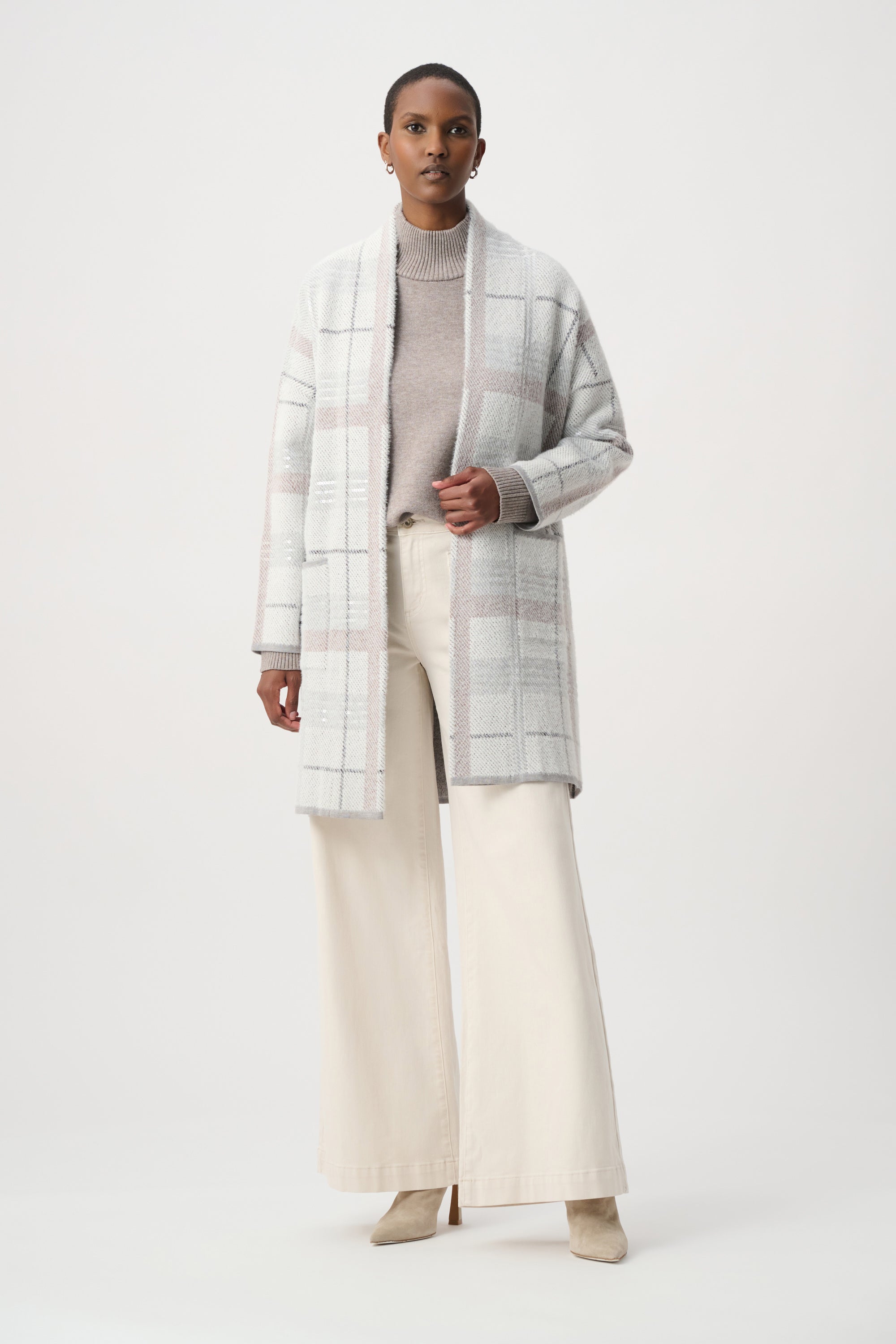 Joseph Ribkoff Sequin Plaid Coatigan