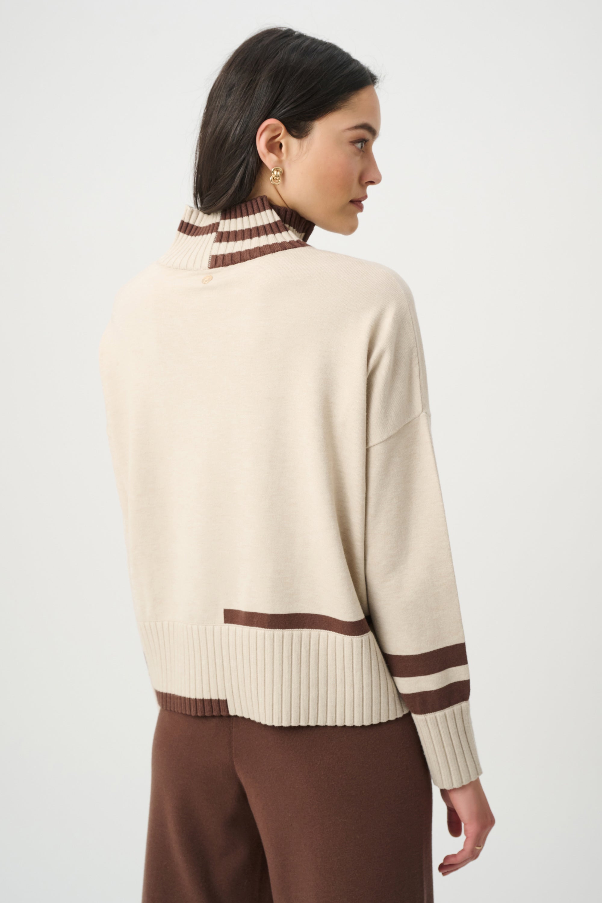 Joseph Ribkoff Striped Mock Neck Sweater