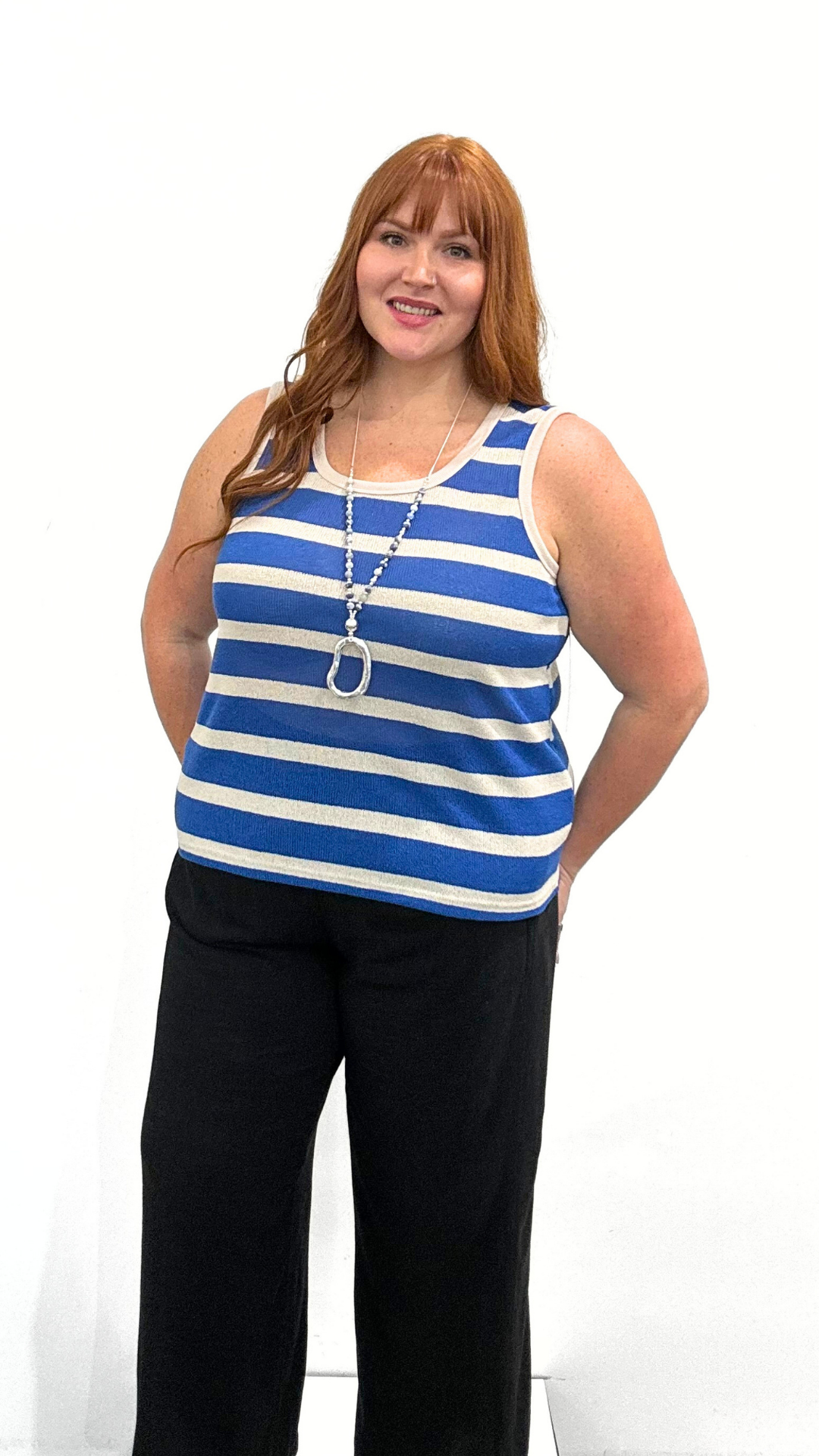 Tribal Sleeveless Stripe Tank