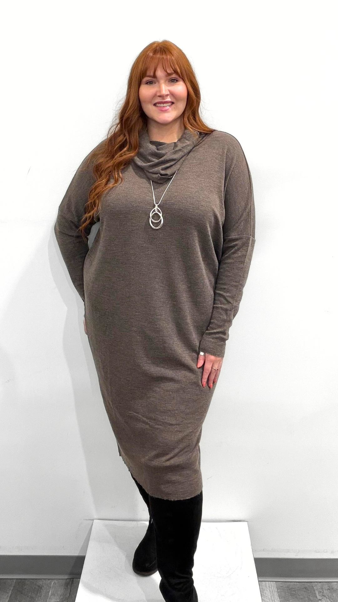by basics Dress with Roll Neck