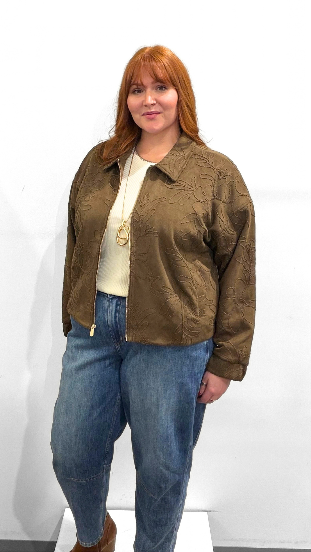 Tribal Faux Suede Jacket
