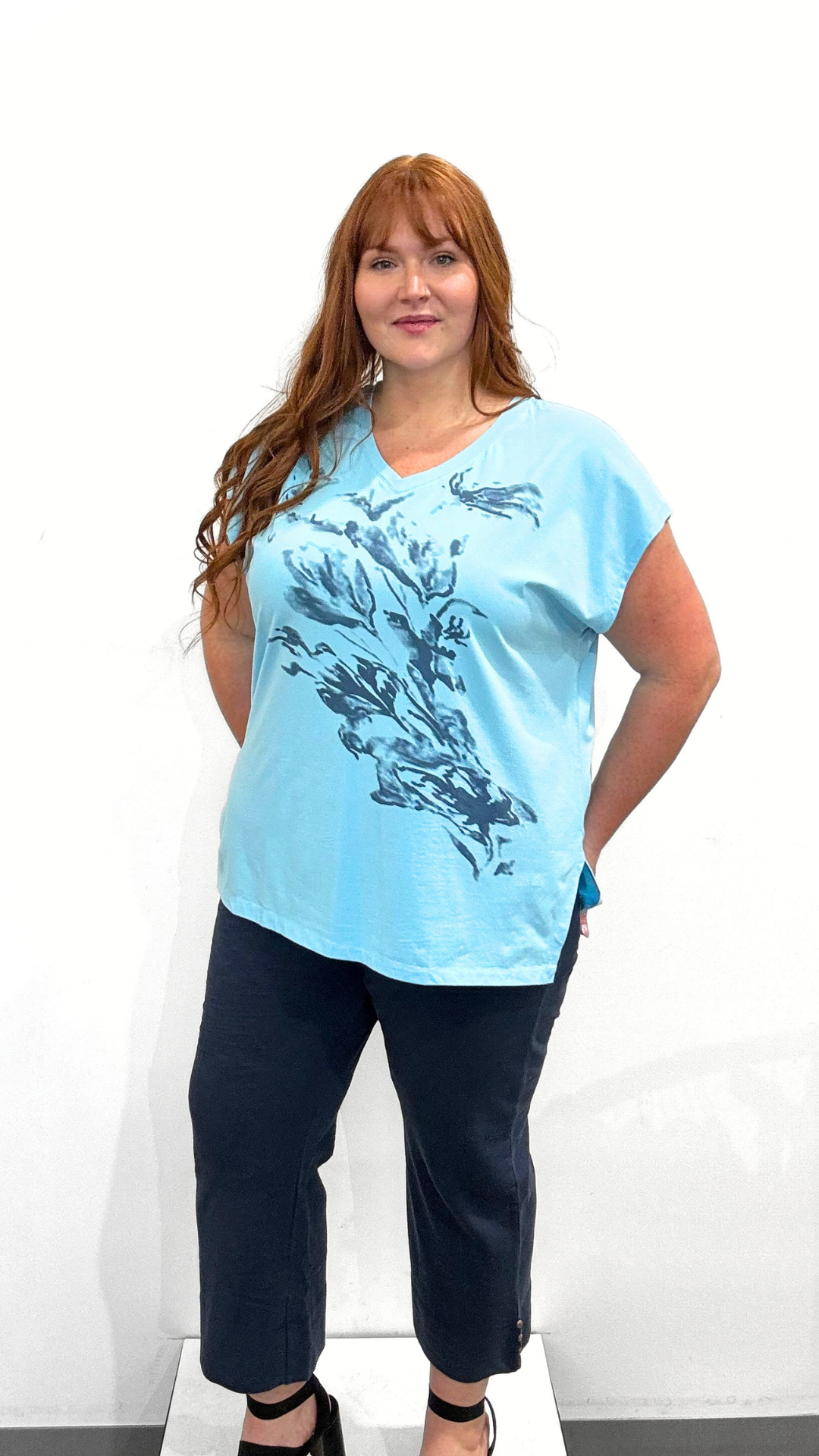 Wild Palms Tropical Print Top