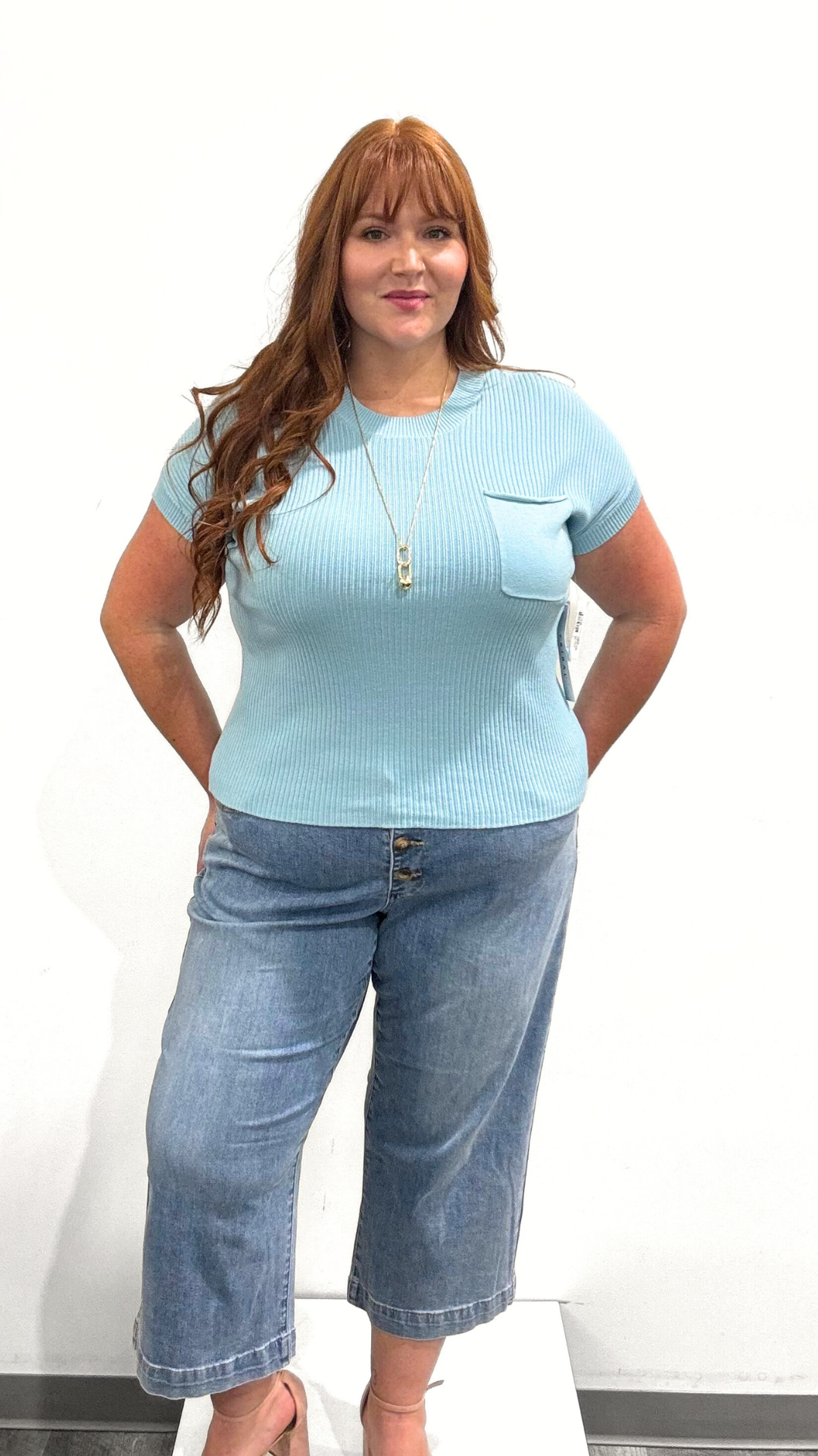 Tribal Short Sleeve Sweater Top