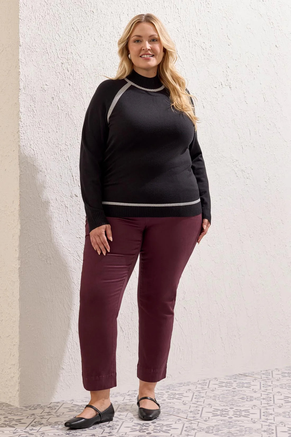 Tribal Mock Neck Sweater