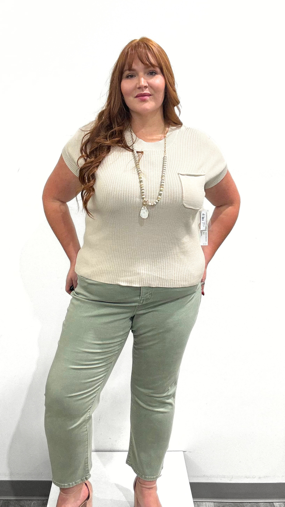 Tribal Short Sleeve Sweater Top