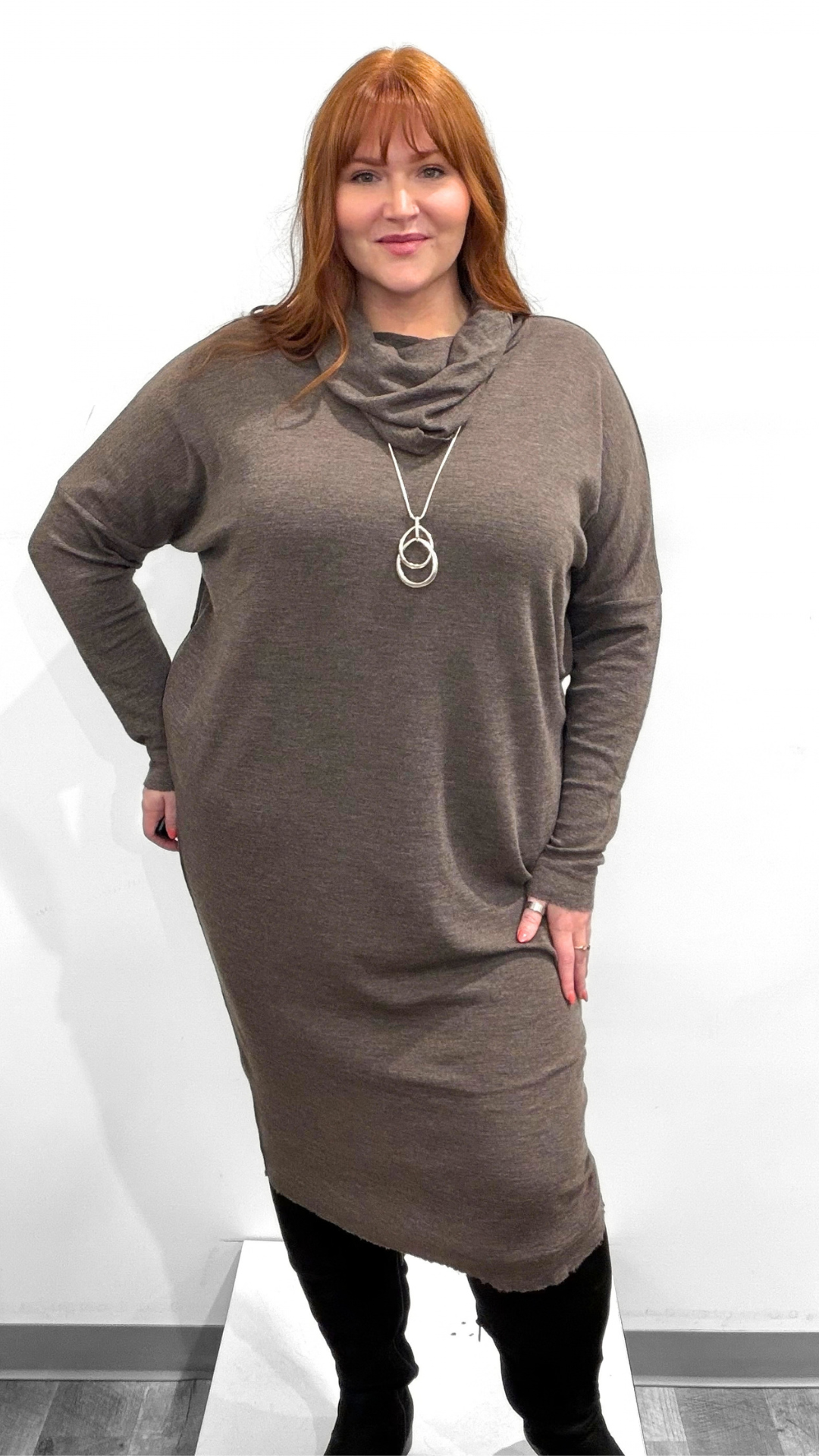 by basics Dress with Roll Neck