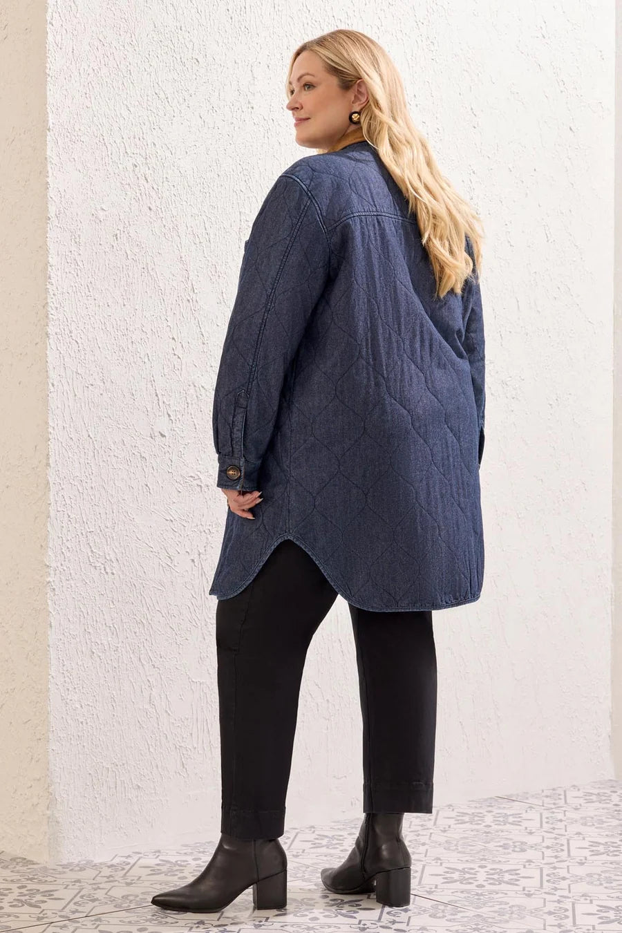 Tribal Quilted Denim Jacket