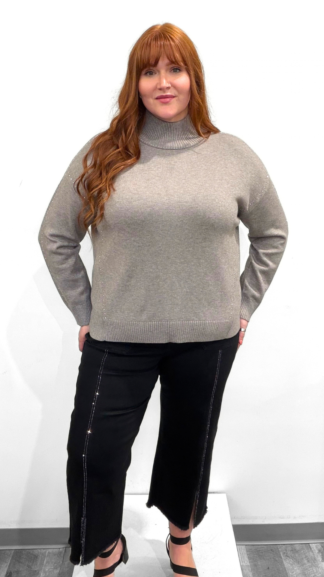 Joseph RIbkoff Embellished Turtleneck Sweater