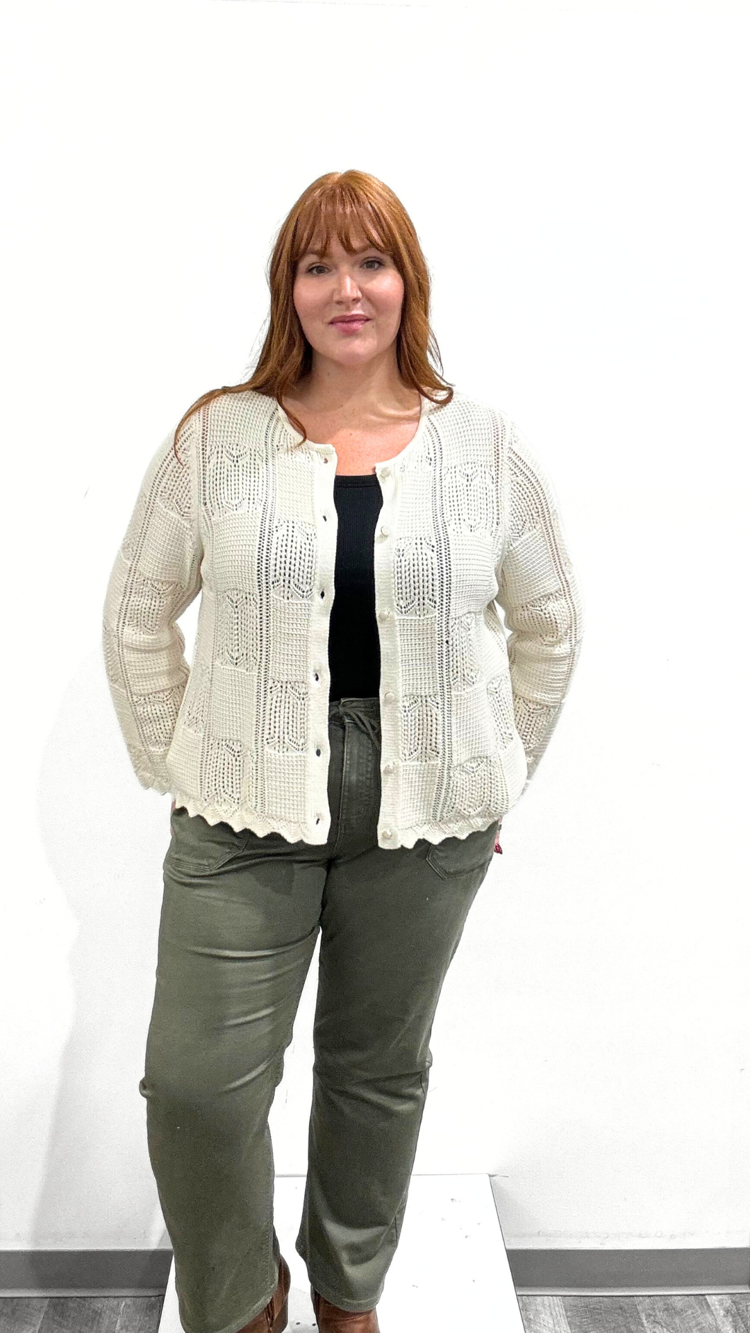 Dex Pointelle Cardigan