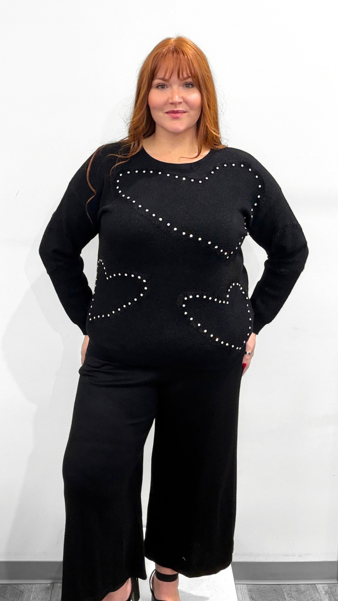 Frank Lyman Bedazzle Heart Sweater