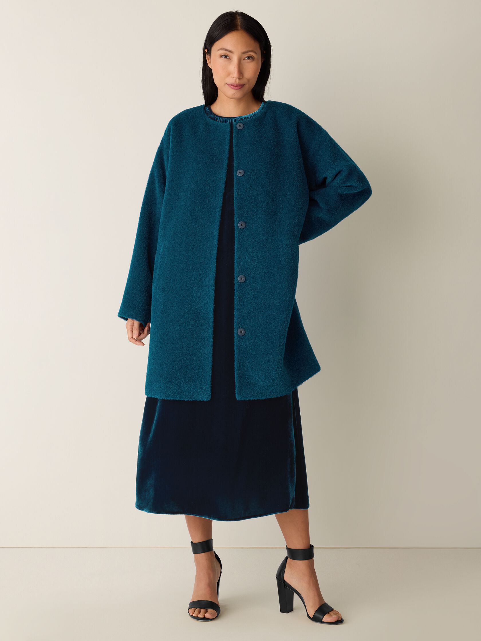 Eileen Fisher Round Neck Coat