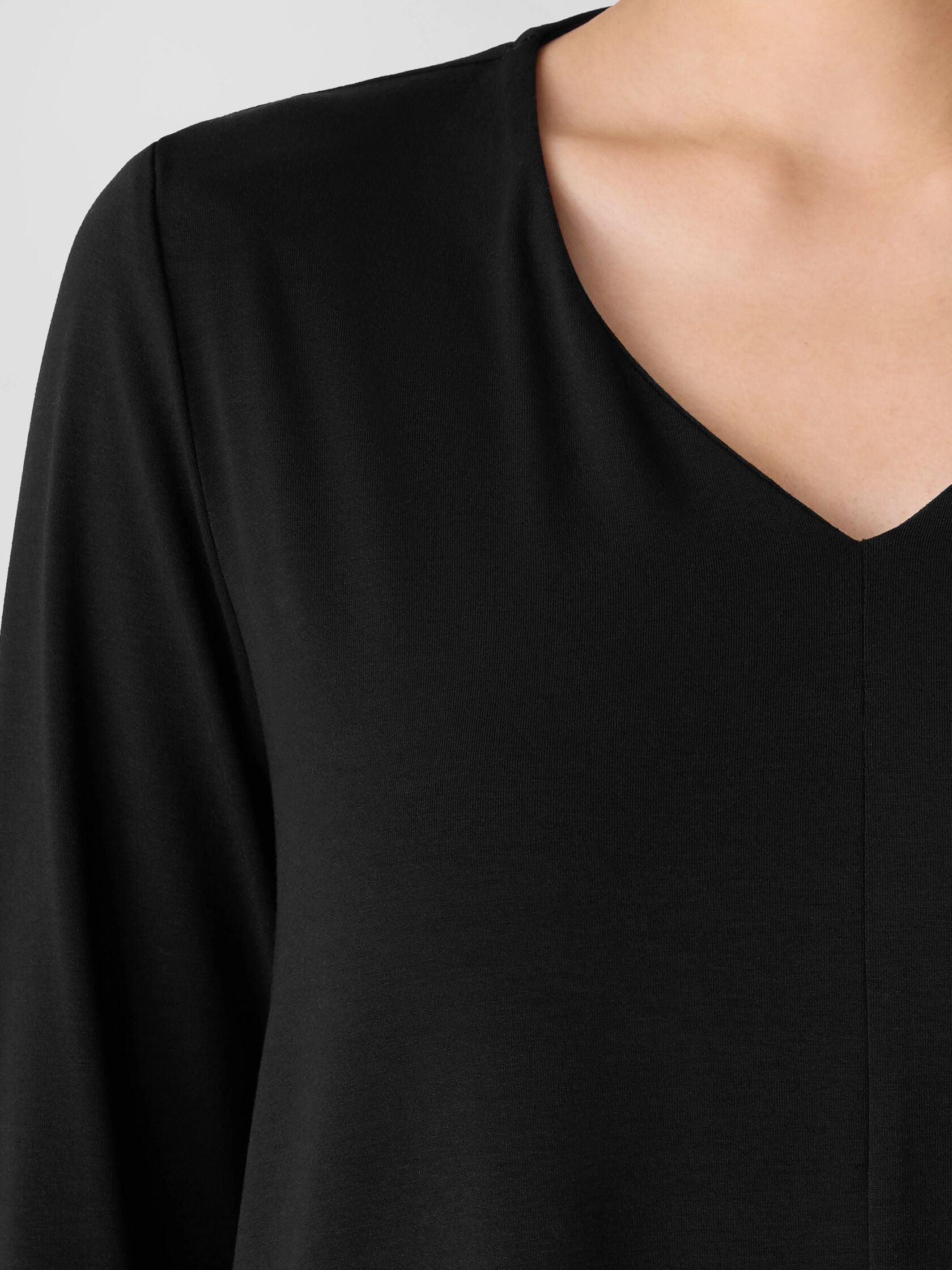 Eileen Fisher Cozy V-Neck Tunic W/ Long Sleeves