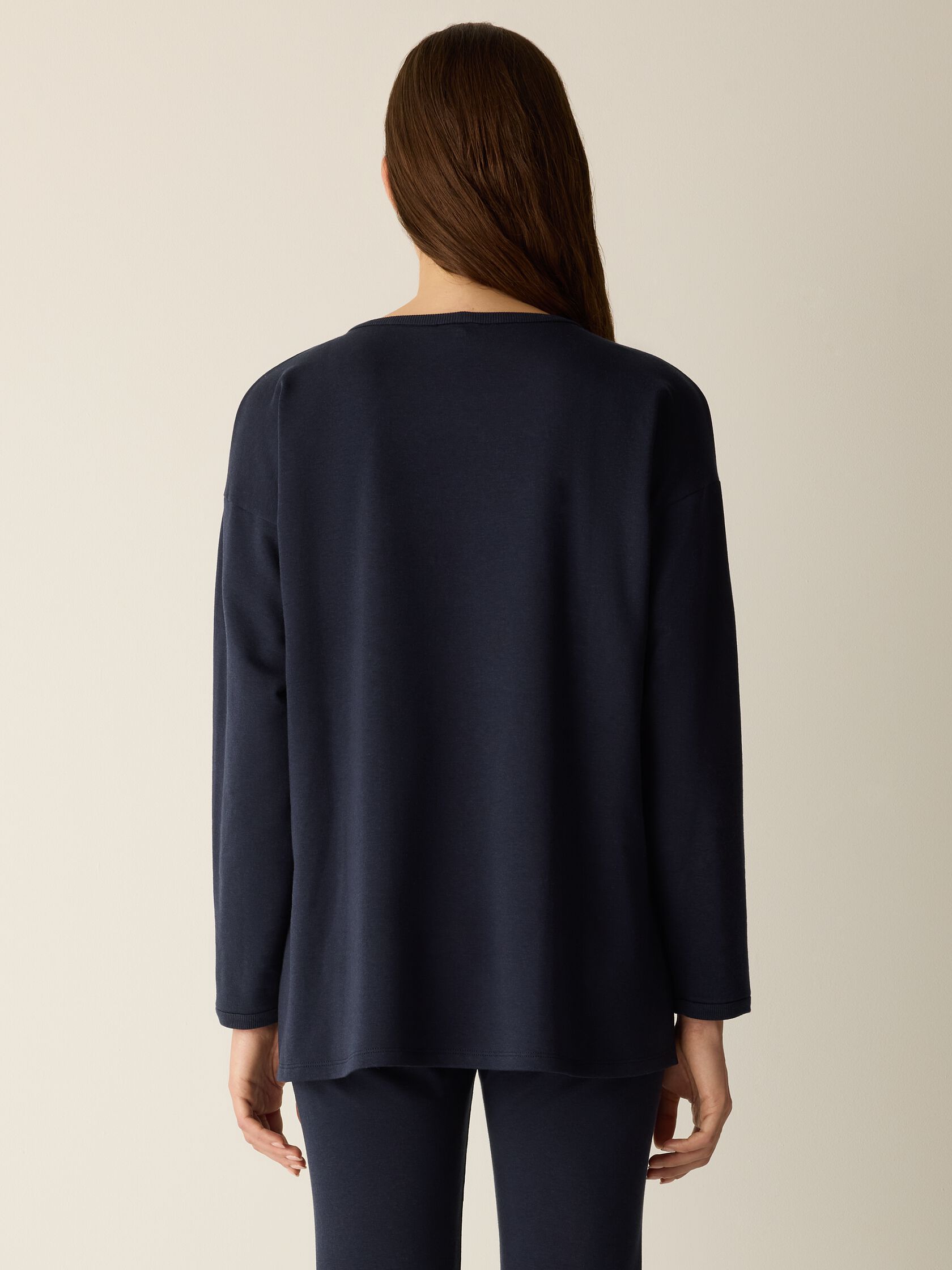 Eileen Fisher Round Neck Long Box Top