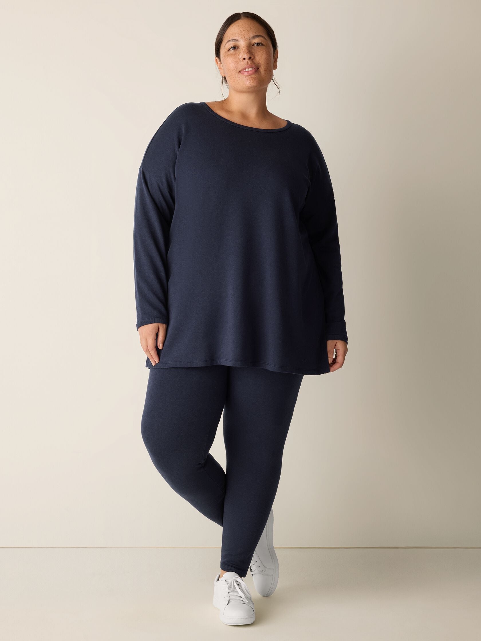Eileen Fisher Round Neck Long Box Top