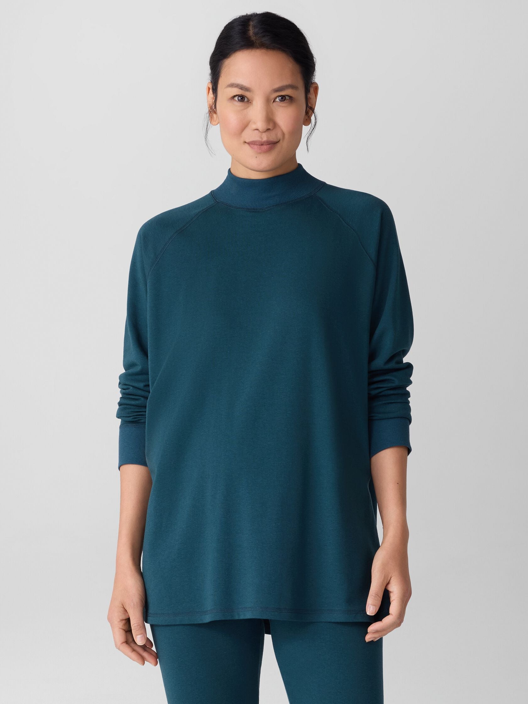 Eileen Fisher Cozy High Neck Tunic Side Slits